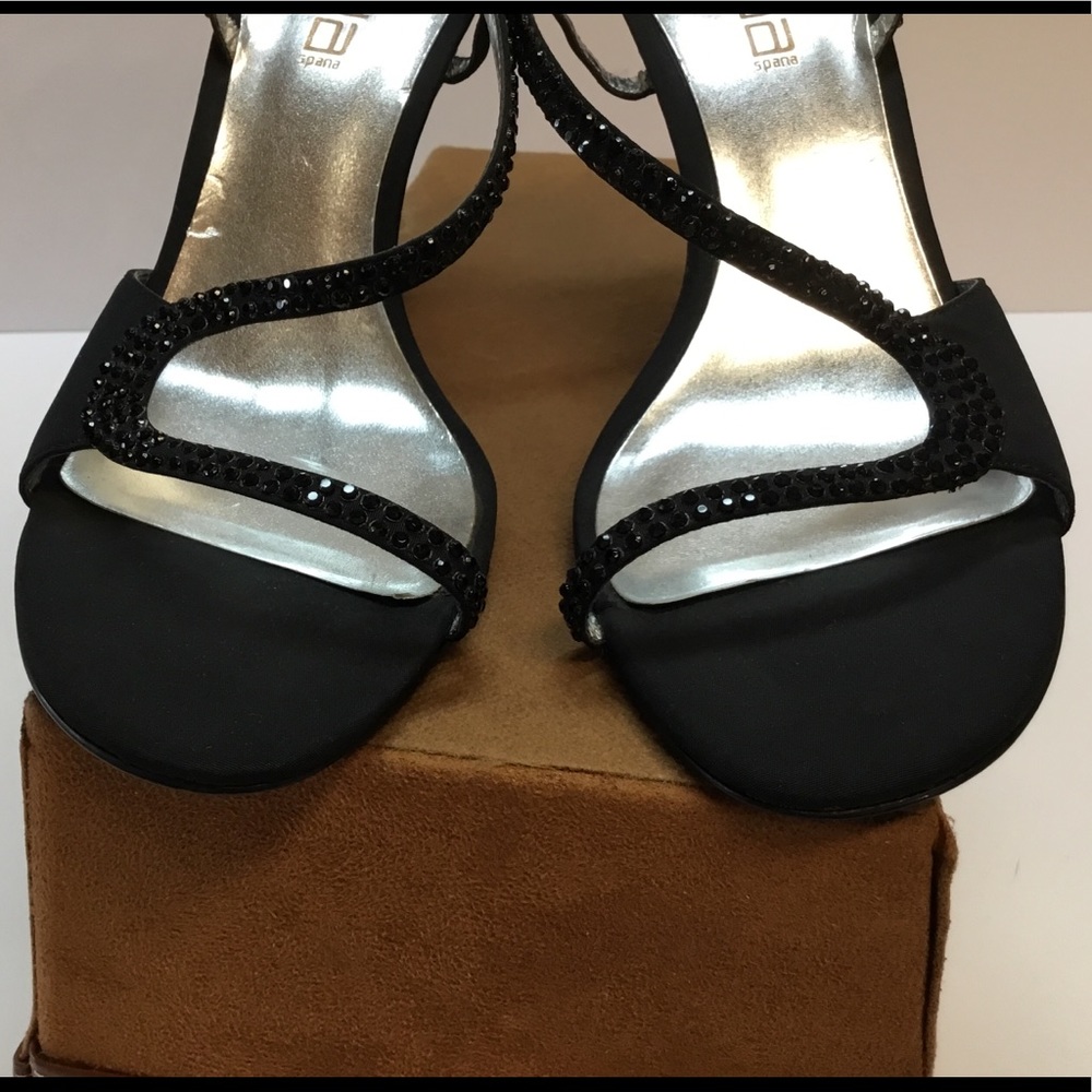 Sexy Black Heels with Black Stones. Moda. - Picture 3 of 7